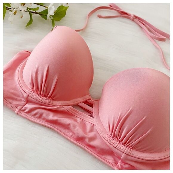 NWT A&F Push Up Plunge Bikini Bra Top 34C - Picture 7 of 9